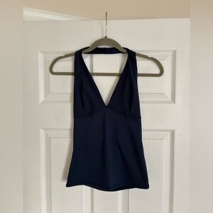 New with Tags Joie Size Medium Deep V Halter Tank Top - Navy